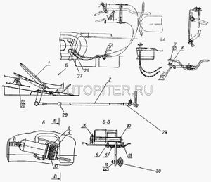 Тяга ф6 L=1100; в оплетке с рукояткой, ручного останова двигателя 5320-1108130-02 КАМАЗ-УВК 5320110813002 Камаз