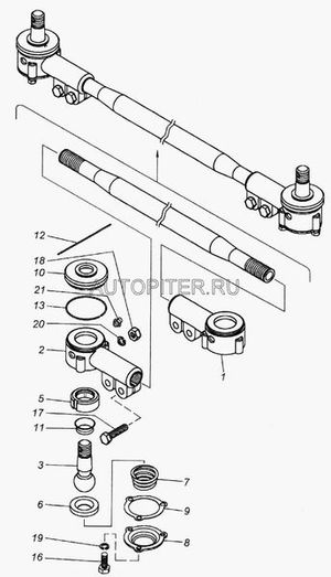 Уплотнитель тяги рулевой БРТ 65203414075 Камаз