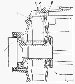 Привод КАМАЗ-ЕВРО-2 агрегата (передняя крышка двигателя) в сборе (ОАО КАМАЗ) 7406.1005500 74061005500 Камаз