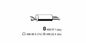 Глушитель выхлопных газов конечный