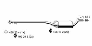 Средний глушитель выхлопных газов
