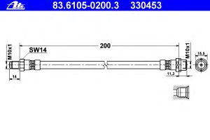 Тормозной шланг 83.6105-0200.3 Ate