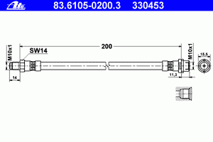 Тормозной шланг 83.6105-0200.3 Ate