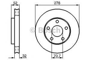Диск тормозной для Opel Sintra 1996-1999 0 986 478 486 Bosch