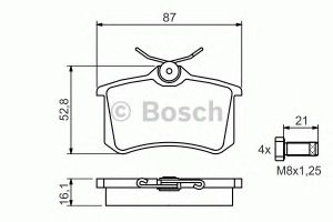 Колодки тормозные задние дисковые к-кт для Peugeot 408 2012> 0 986 494 399 Bosch