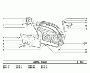 УПЛОТНИТЕЛЬ ДВЕРИ ЗАДКА ВАЗ-1117 ЕКАТЕРИНБУРГ 11170630702400 Автоваз