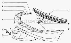 БАЛКА БАМПЕРА ЗАДНЯЯ ОАО АВТОВАЗ КАЛИНА седан, универсал 123381