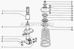Пружины передние ВАЗ-1118 Лада (конус)