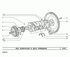 Вал коленчатый (коленвал) ВАЗ-1118, 2110, Лада Калина, Приора, Ваз-2190 Гранта 1.6 л.