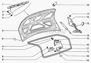Крышка багажника для ВАЗ-1118 "Лада Калина" АвтоВаз