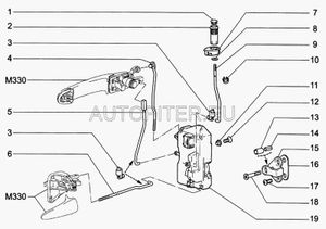 Мех-м замка двери 2190,1118 пер левый ст/о (6 кон.)