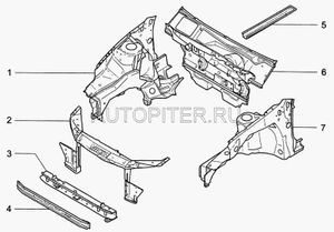 Планка рамки радиатора 1118 нижн поперечина KTFR, накладка ВАЗ Лада с кондиционером Гар№1