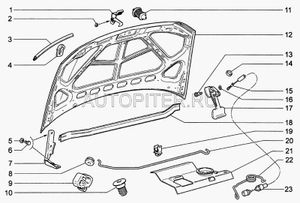 Капот ВАЗ - 1118 ( Калина ) неокрашенный