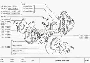 Суппорт тормозной передний правый ВАЗ-2101-07 с колодками в сборе