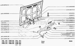 Упор ваз2101,05 капота автоваз