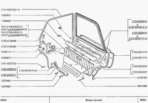 Дверь ВАЗ 2105 задняя правая