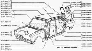 Крыло заднее правое ВАЗ Лада 2105