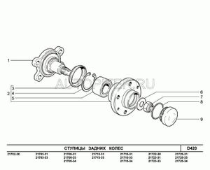Ось ступицы с грязеотражателем в сборе 21080310405500 Автоваз
