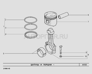 Поршень двигателя для ВАЗ 21083 диаметр 82.0 класс Е