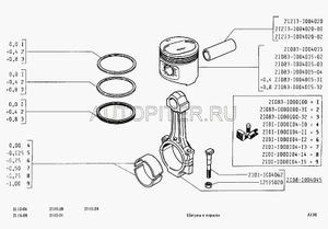 Поршень двигателя для ВАЗ 21083 диаметр 82.0 класс Е