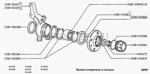 тупица колеса для а/м ВАЗ 2108-2115 передняя 21083103012 Автоваз