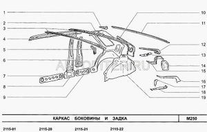 Стойка 2109 центральная левая Гар.№1-1шт.,Конт-р-2шт. 21095401151 Автоваз