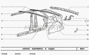 Стойка 2109 центральная левая Гар.№1-1шт.,Конт-р-2шт. 21095401151 Автоваз