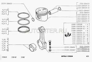 Поршневой палец 10 (2)зеленый (ВАЗ) (к-т 4шт.) L. 2110100402001 Автоваз