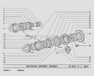 Шестерня 3-й передачи вторичного вала 21120170113100 Автоваз
