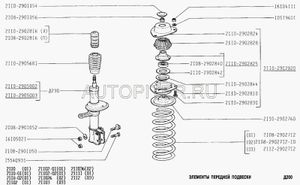 Пружины передние для ВАЗ-2110, ВАЗ-2112 "Лада" (производство ОАО "ВАЗ")