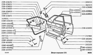 Дверь передняя ВАЗ-2114 6100014-70 правая грунт ВАЗ