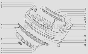 Решетка бампера верхняя 21700280305600 Автоваз