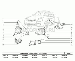 Рамка противотуманной фары 21704 правая 21704374302000 Автоваз