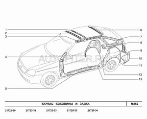 Соединитель лев крыла с полом багажника нижнний Хэтчбэк 21720840406700 Автоваз