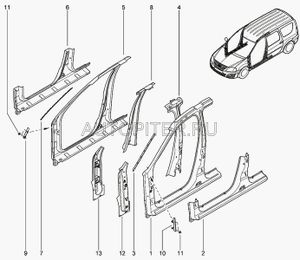 Кронштейн уплотнителя 6001546757 Автоваз
