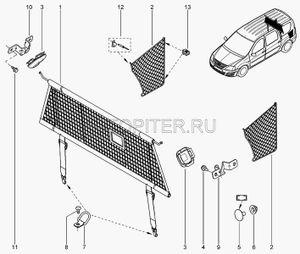 ЗАЩИТНАЯ СЕТКА ДЛЯ БАГАЖ 6001549455 Автоваз