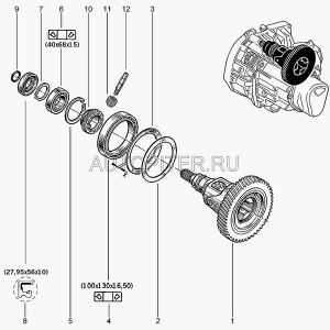 ведущая шестерня привода спидометра 8200674127 Автоваз