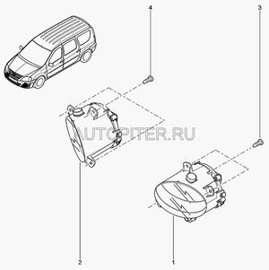 Фара противотуманная левая Ларгус Гранта 845000030 8450000308 Автоваз