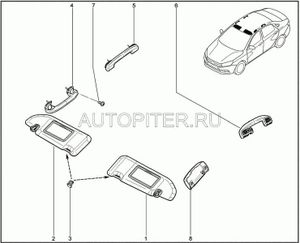Держатель противосолнечного козырька 8450008061 Автоваз