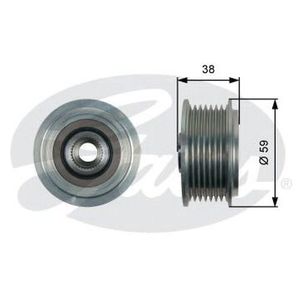 Шкив генератора для Hyundai Starex H1/Grand Starex 2007> OAP7169 Gates