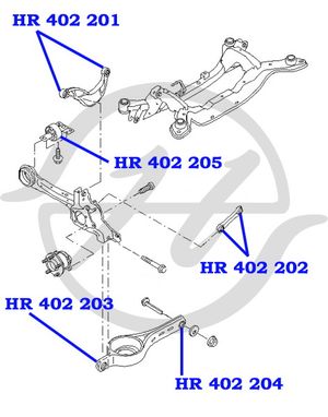 Сайлентблок поперечного рычага задней подвески hr402201 Hanse