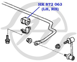Втулка стабилизатора задней подвески, внутренняя hr872063 Hanse