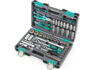 Набор инструментов, 1/2, 1/4, CrV, пластиковый кейс, 69 предметов 14108 Stels