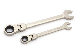 Набор ключей комбинированных трещоточных шарнирных 6 шт., холдер