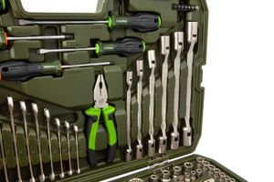 Набор головок двенадцатигранных 1/4", 1/2" с инструментом, 89 предм.