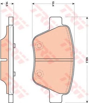 Колодки тормозные задние дисковые к-кт для VW New Beetle 2012-2019 GDB1841 Trw/Lucas