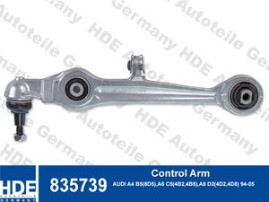 Рычаг AUDI А4,А6,PASSAT В5 нижний прямой с тонким 835739 HDE Germany