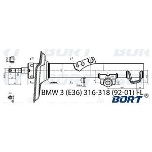 Стойка амортизационная газомасляная передняя левая G22052001L Bort