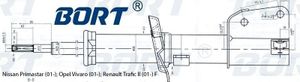 G22558005 Стойка амортизационная газомасляная передняя Nissan Primastar (01-14); g22558005 Bort