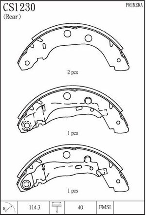 Тормозные колодки барабанные cs1230 MTP